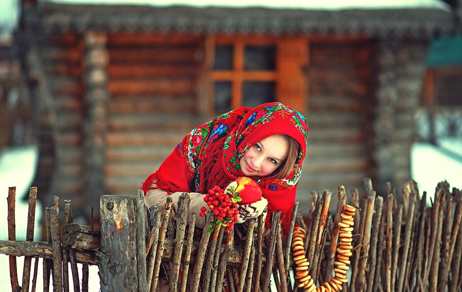 Sexy girl Women in Slavic costumes in Nashville